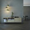 Lyngdorf TDAI 3400 living room interior with wooden sideboard