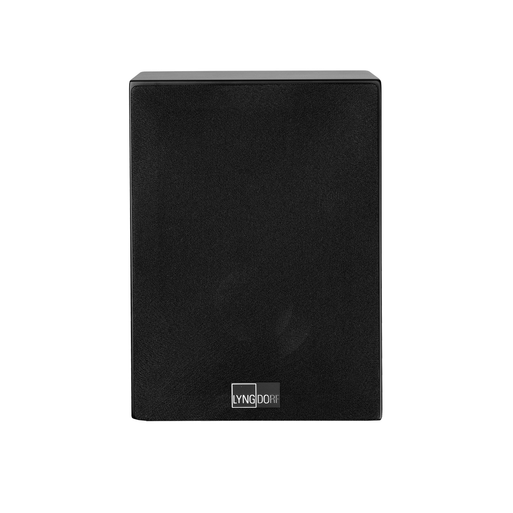 Lyngdorf MH-3 Satellitenlautsprecher Front mit Abdeckung Schwarz  Bildformat 1700x1700 weißer Hintergrund Lyngdorf MH-3 Satellitenlautsprecher Front mit Abdeckung Schwarz Bildformat 1700x1700 weißer Hintergrund