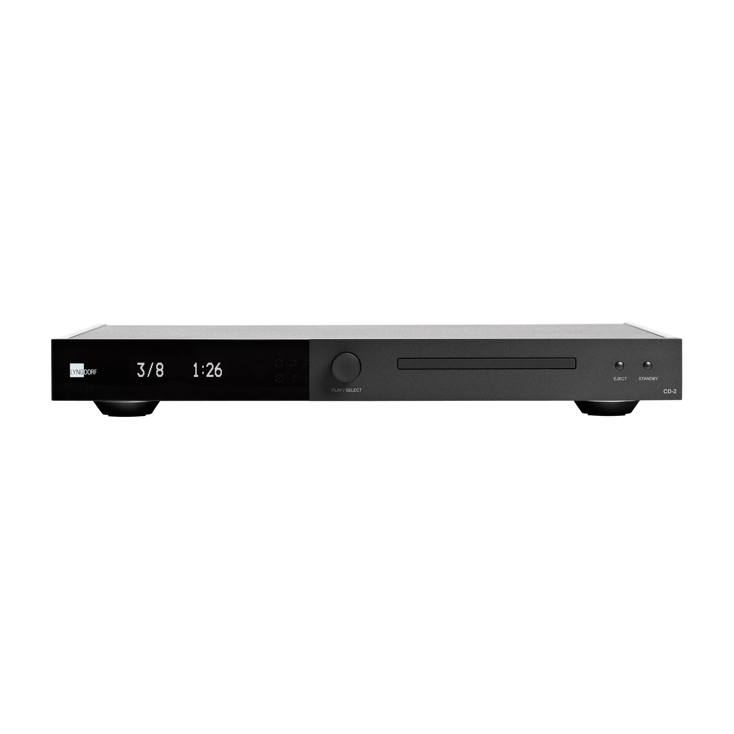 Lyngdorf CD-2 Player Quelle Front Bildformat 1zu1 weißer Hintergrund Lyngdorf CD-2 Player Quelle Front Bildformat 1zu1 weißer Hintergrund