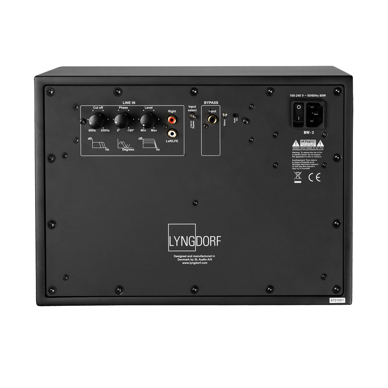Lyngdorf BW-3 Subwoofer schwarz Back Bildformat 1500x1500 weißer Hintergrund