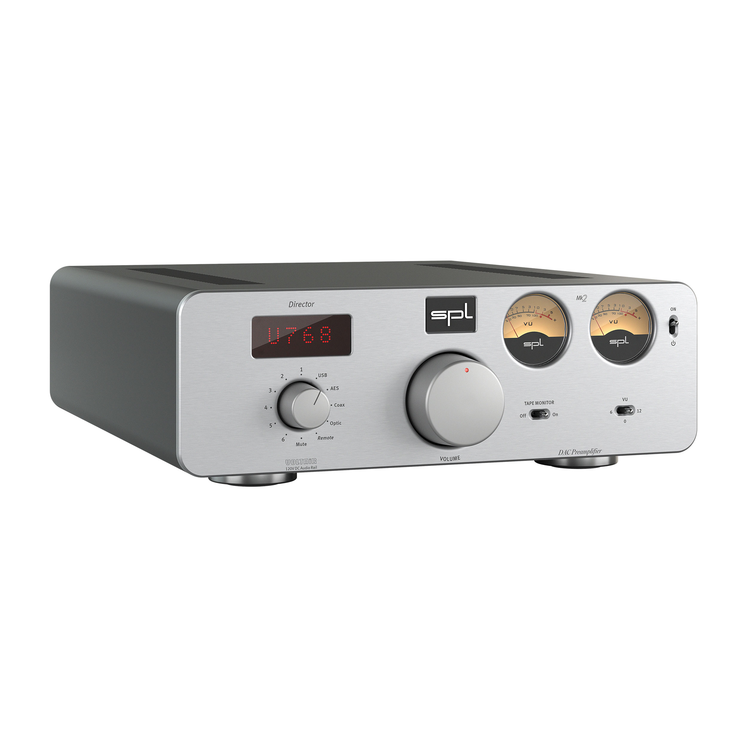 SPL Director mk2 Vorverstärker schwarzes Gehäuse  Silber Front Bildformat 1zu1 weißer Hintergrund SPL Director mk2 Vorverstärker schwarzes Gehäuse Silber Front Bildformat 1zu1 weißer Hintergrund