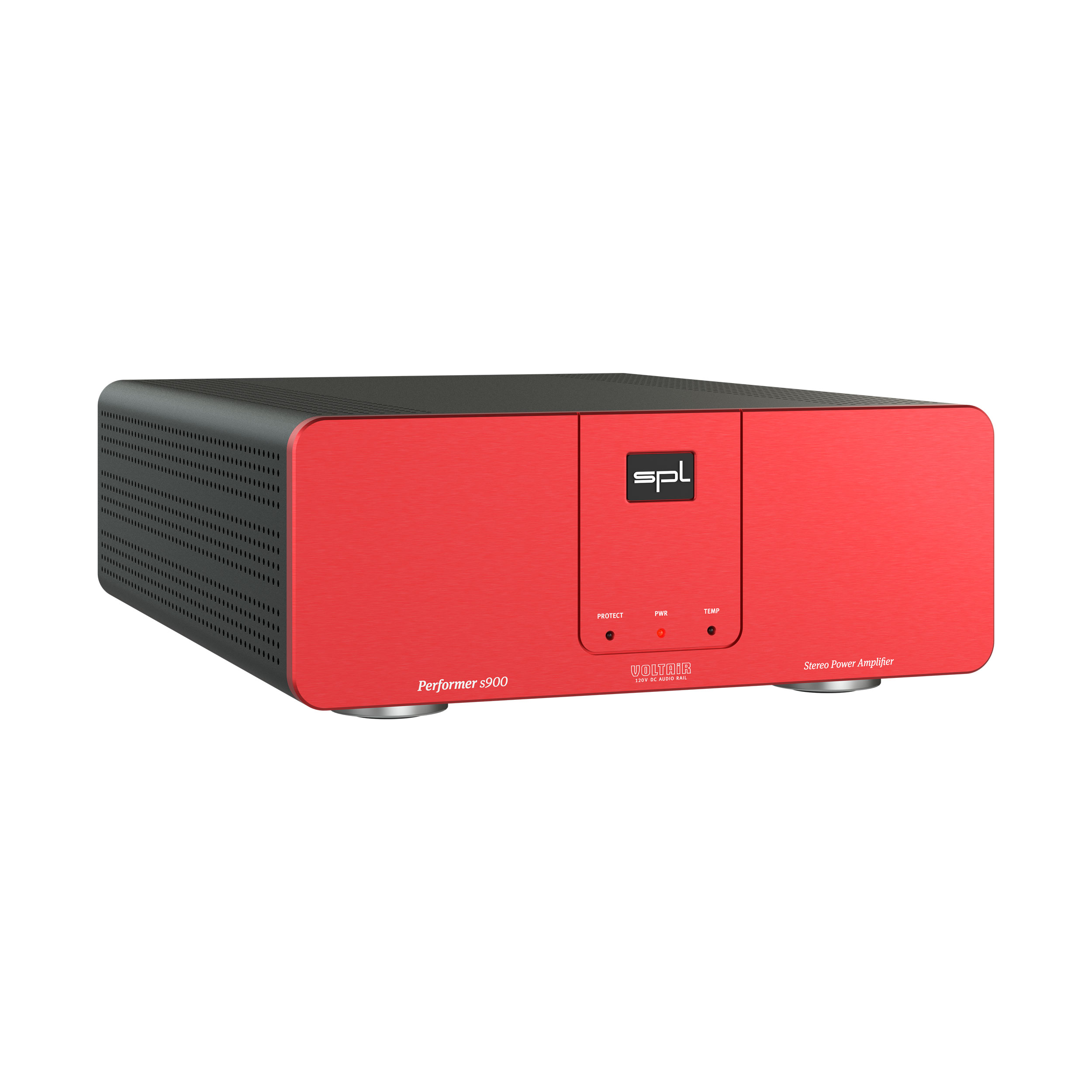 SPL Performer s900 Stereo-Endstufe left  schwarzes Gehäuse Front Rot Bildformat 1zu1 weißer Hintergrund SPL Performer s900 Stereo-Endstufe left schwarzes Gehäuse Front Rot Bildformat 1zu1 weißer Hintergrund