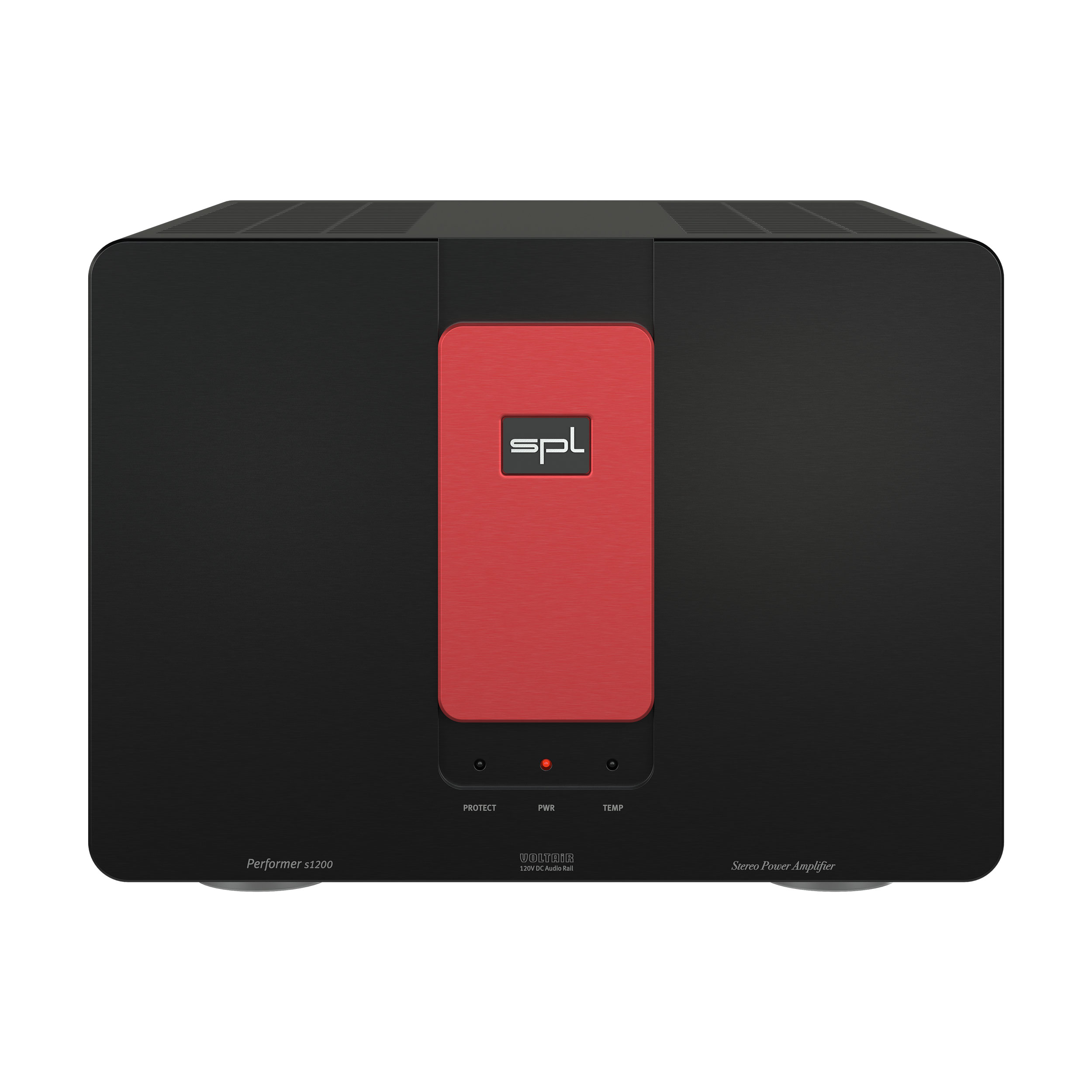 SPL Performer s1200 Stereo-Endstufe Front Schwarz-Rot Gehäuse Schwarz Bildformat 1zu1 weißer Hintergrund SPL Performer s1200 Stereo-Endstufe Front Schwarz-Rot Gehäuse Schwarz Bildformat 1zu1 weißer Hintergrund