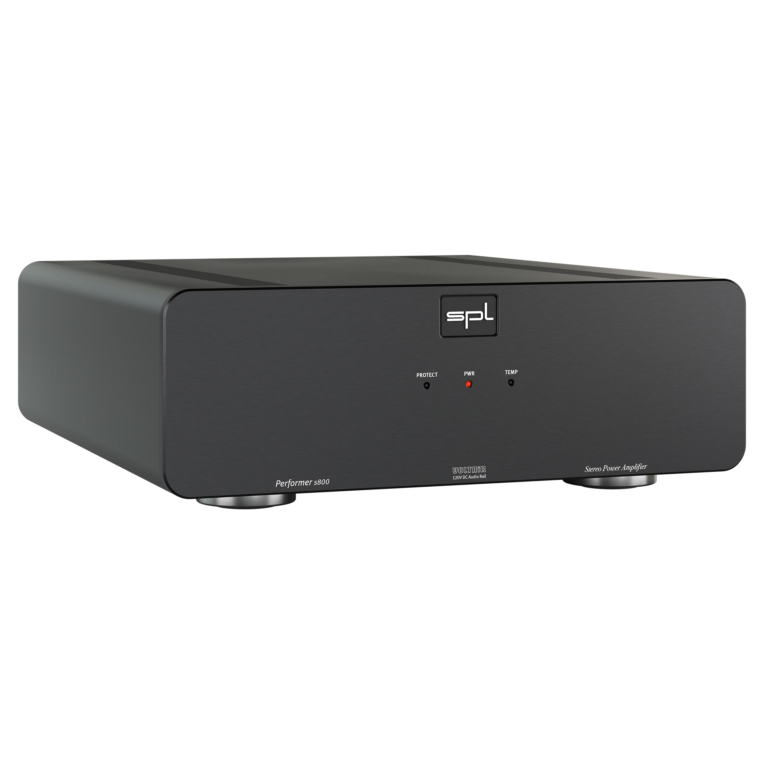 SPL Performer s800 Stereo-Endstufe linke Seite Front Schwarz Gehäuse Schwarz Bildformat 1zu1 weißer Hintergrund SPL Performer s800 Stereo-Endstufe linke Seite Front Schwarz Gehäuse Schwarz Bildformat 1zu1 weißer Hintergrund