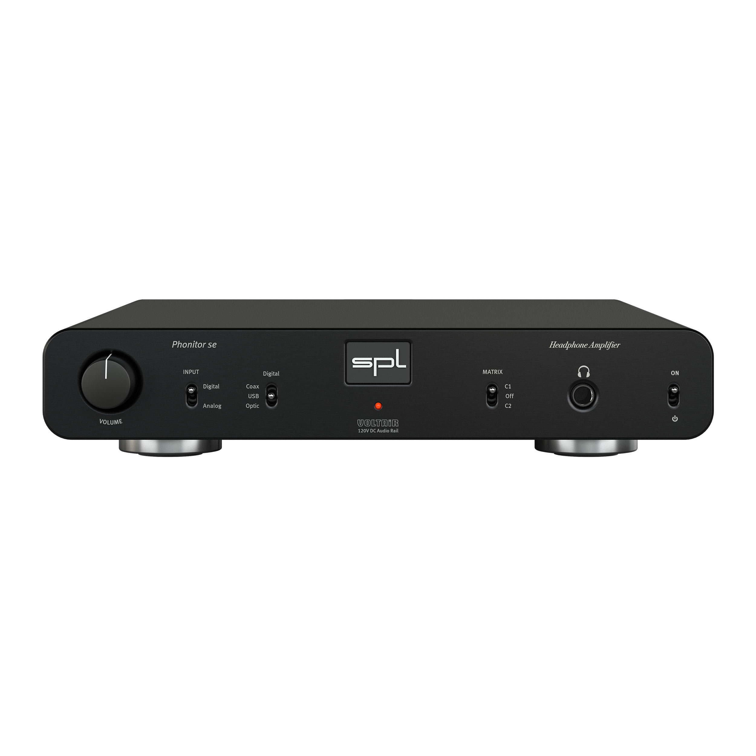 SPL Phonitor se Kopfhörerverstärker Front Schwarz Gehäuse Schwarz Bildformat 1zu1 weißer Hintergrund SPL Phonitor se Kopfhörerverstärker Front Schwarz Gehäuse Schwarz Bildformat 1zu1 weißer Hintergrund