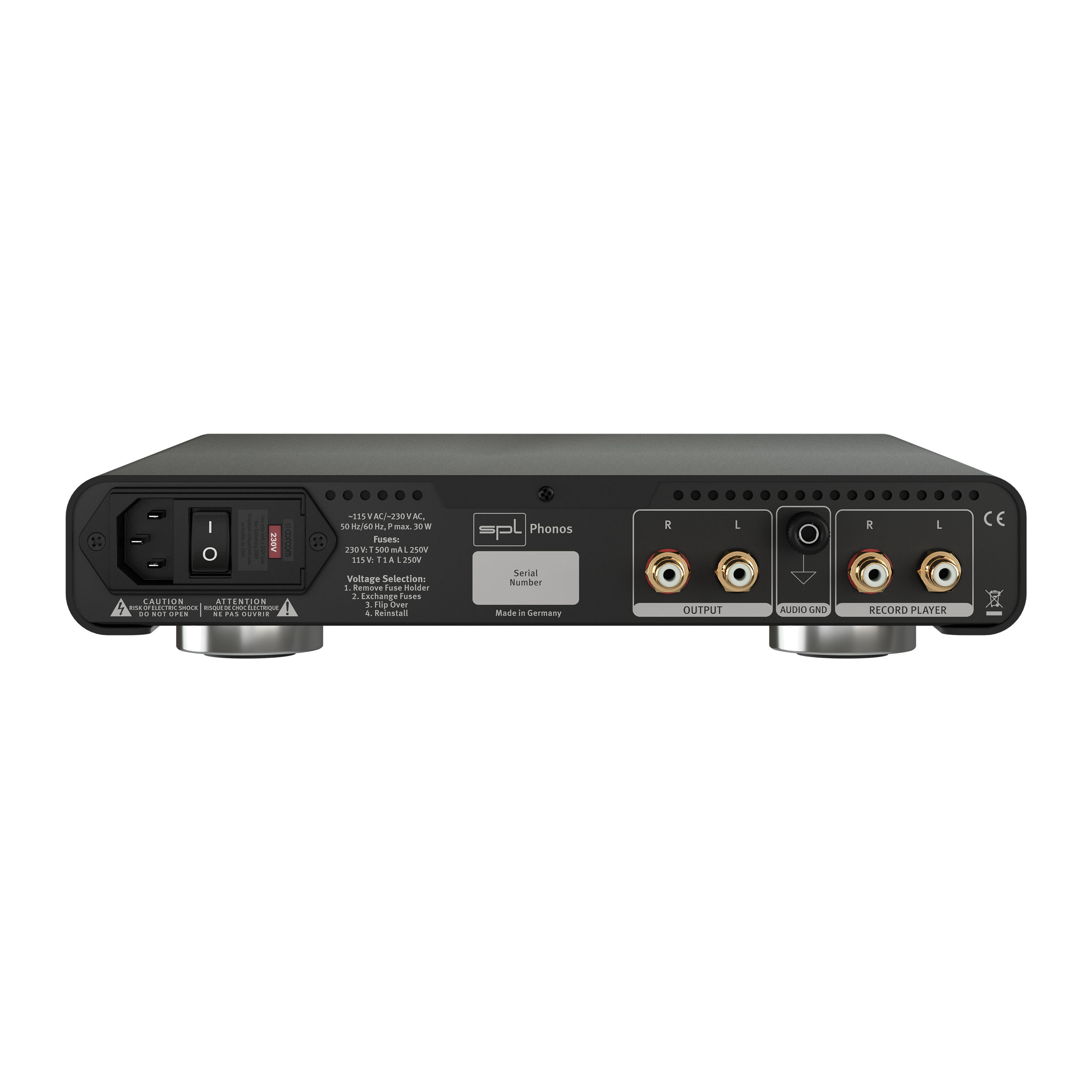 SPL Phonos Back Gehäuse Schwarz Bildformat 1zu1 weißer Hintergrund SPL Phonos Back Gehäuse Schwarz Bildformat 1zu1 weißer Hintergrund