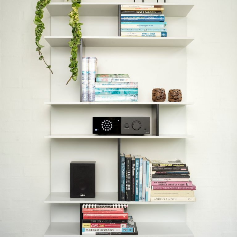 Lyngdorf TDAI 1120 Front auf dem Regal Bildformat 1zu1