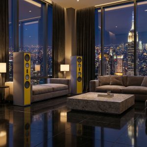 AUDAPHON LIA Three HE Standlautsprecher Gelb im Penthaus Bildformat 1zu1