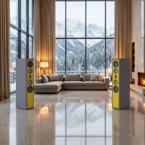 AUDAPHON LIA Three HE Standlautsprecher Gelb im Raum in Bergen Bildformat 1zu1