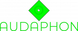 Logo AUDAPHON DG grün mit Schrift zugeschnitten